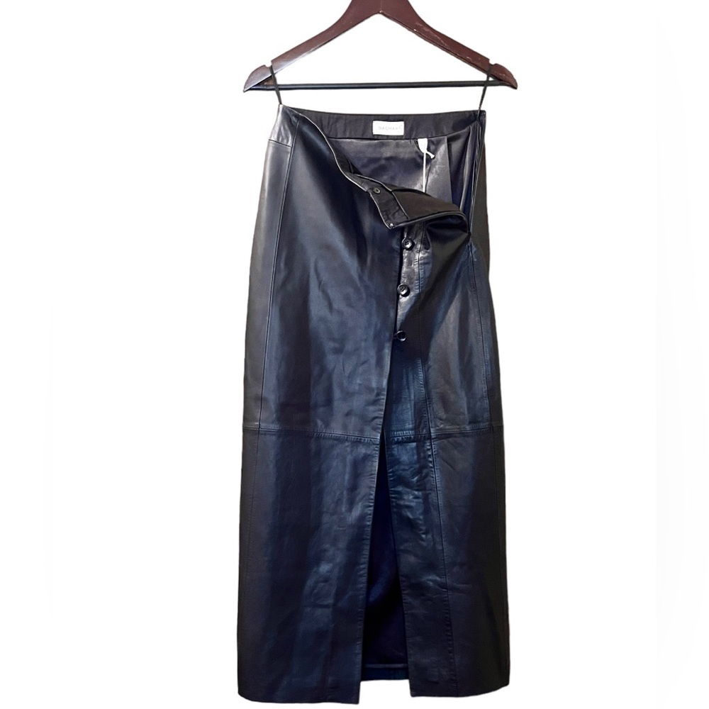 Dagmar Leather Skirt Button Detail Midi Skirt Sz Us 2 Eu 32 — image 7 of 8